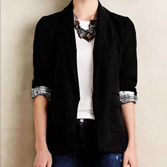 Anthropologie Sz 10 Open Front Blazer by Cartonnier EUC - Picture 2 of 4